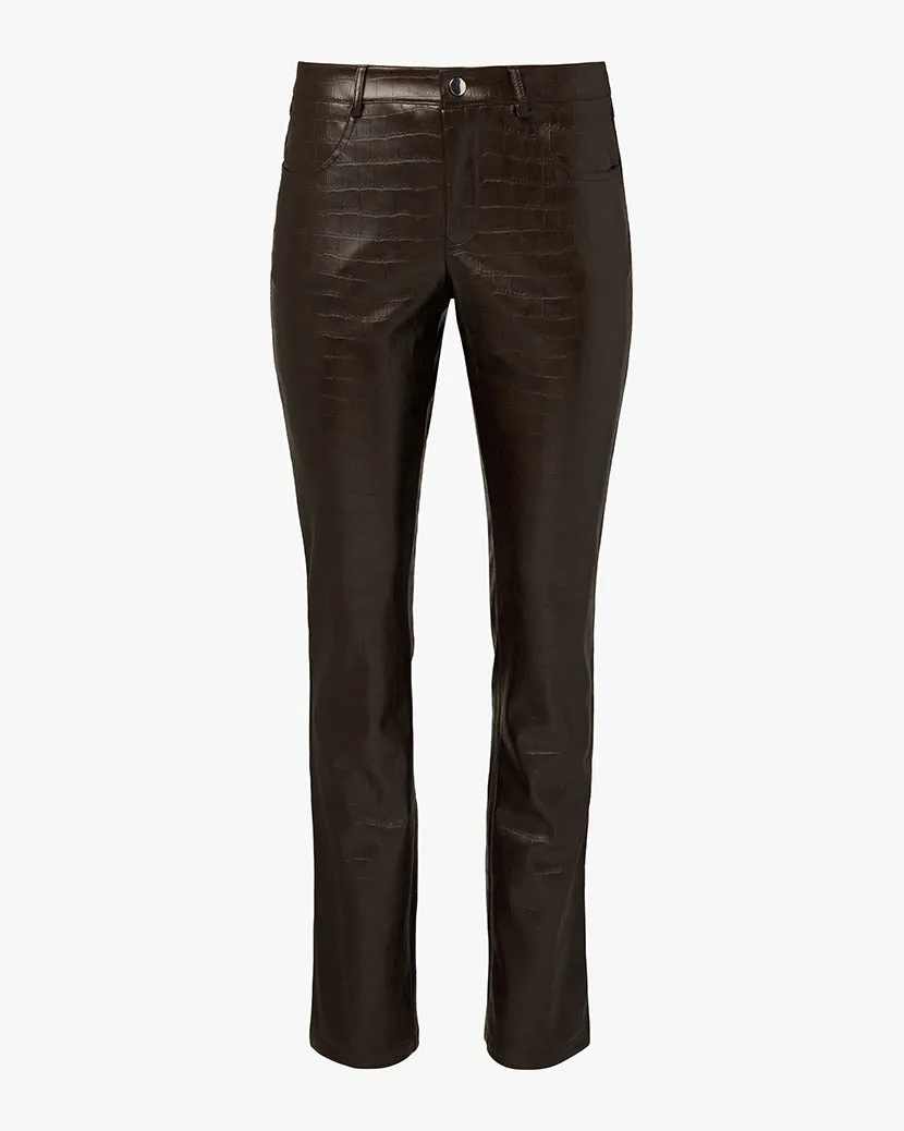 Vegan Leather Croc Mid Rise Flare Pant sold by WeWoreWhat product image thumbnail 2