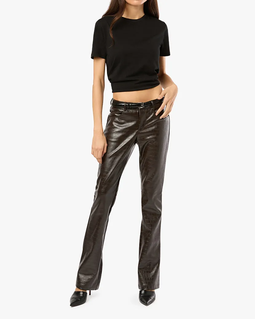 Vegan Leather Croc Mid Rise Flare Pant sold by WeWoreWhat product image thumbnail 3