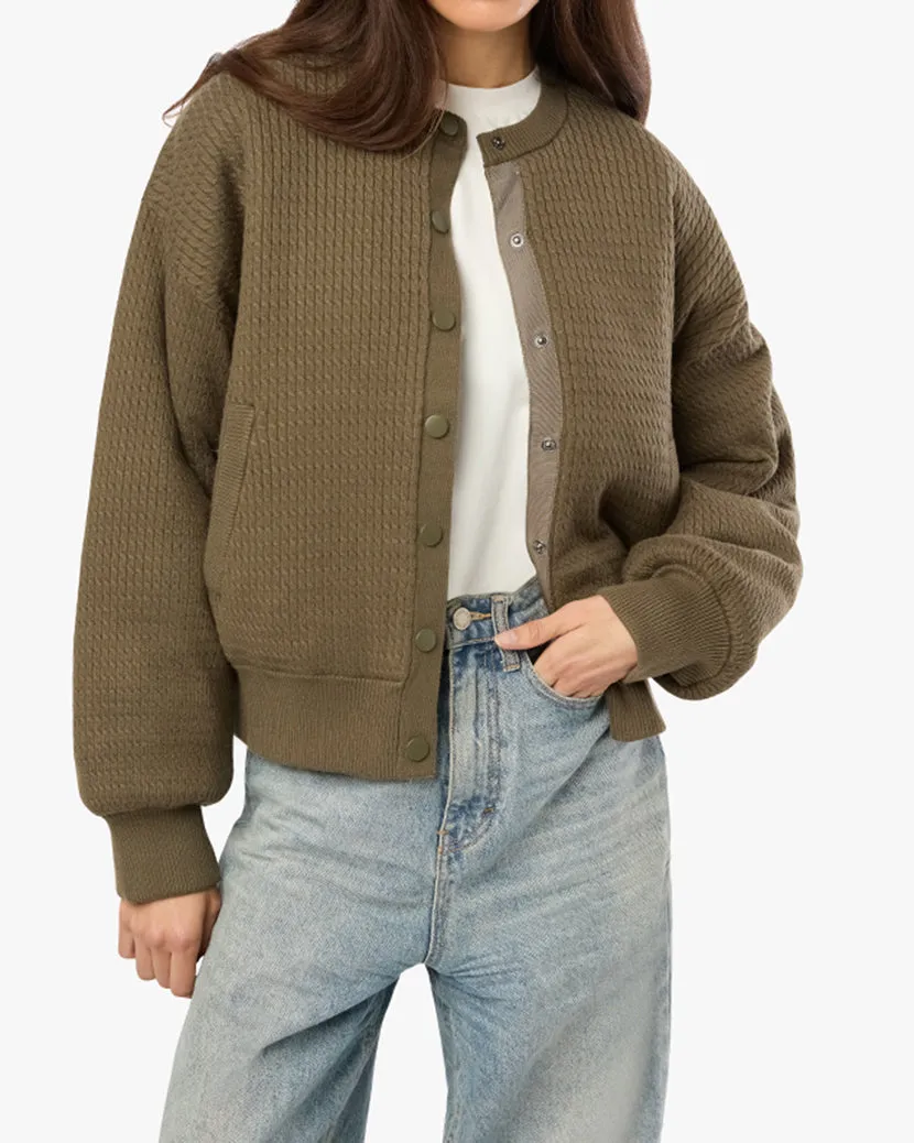 Cable Knit Puffer Jacket sold by WeWoreWhat product image thumbnail 4