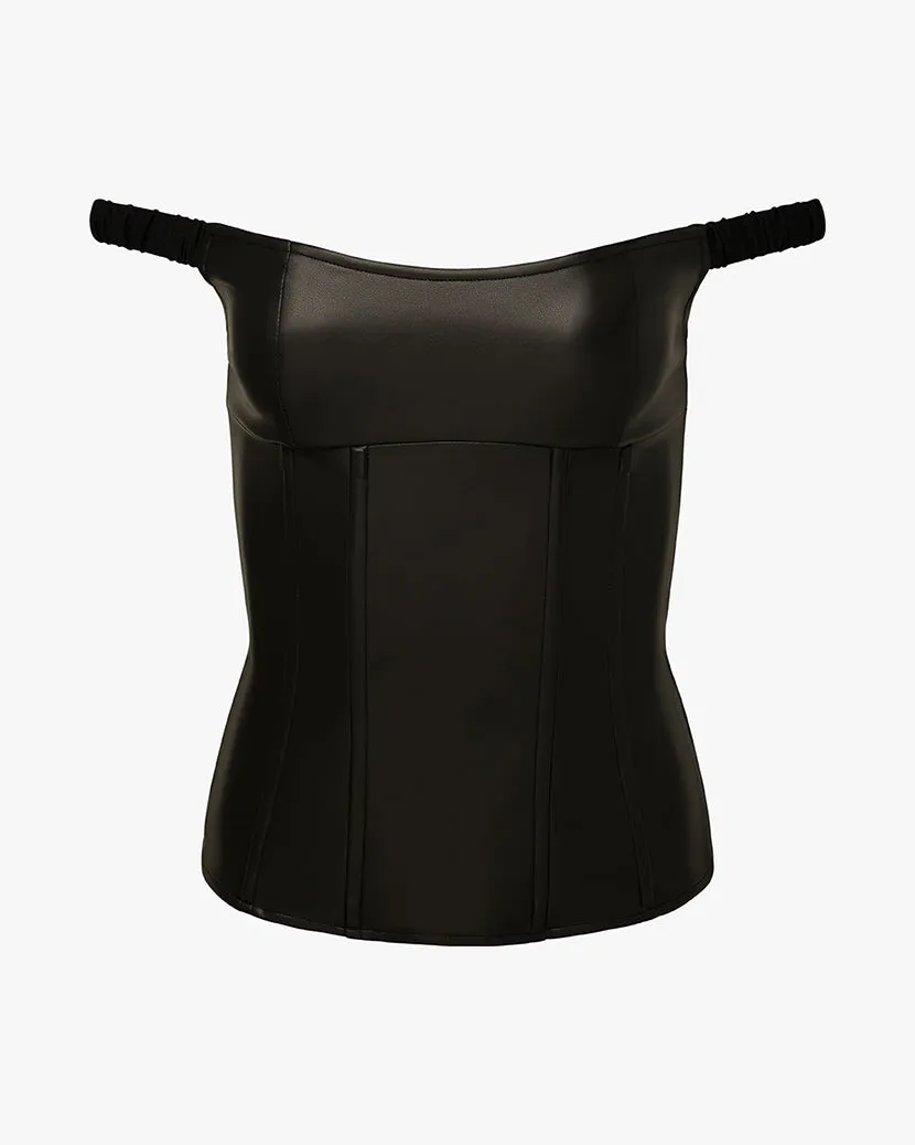 Off Shoulder Vegan Leather Corset sold by WeWoreWhat product image thumbnail 2