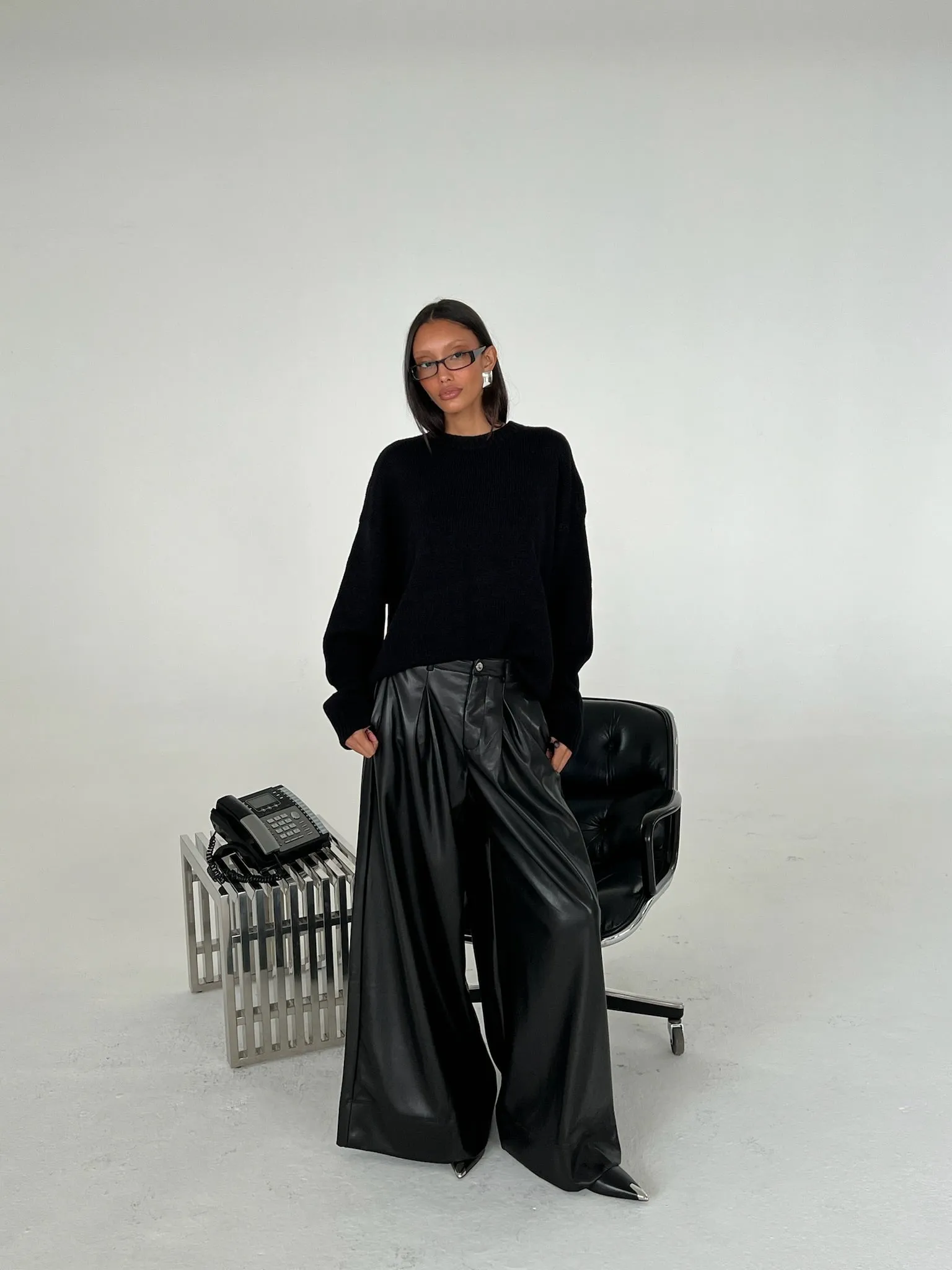 Vegan Leather Extreme Wide Leg Pant sold by WeWoreWhat product image thumbnail 3