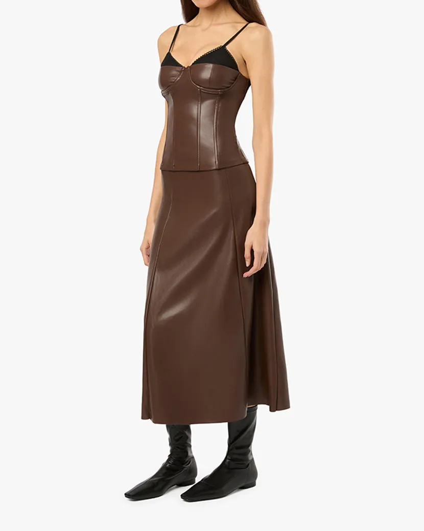 Vegan Leather Flare Midi Skirt sold by WeWoreWhat product image thumbnail 4