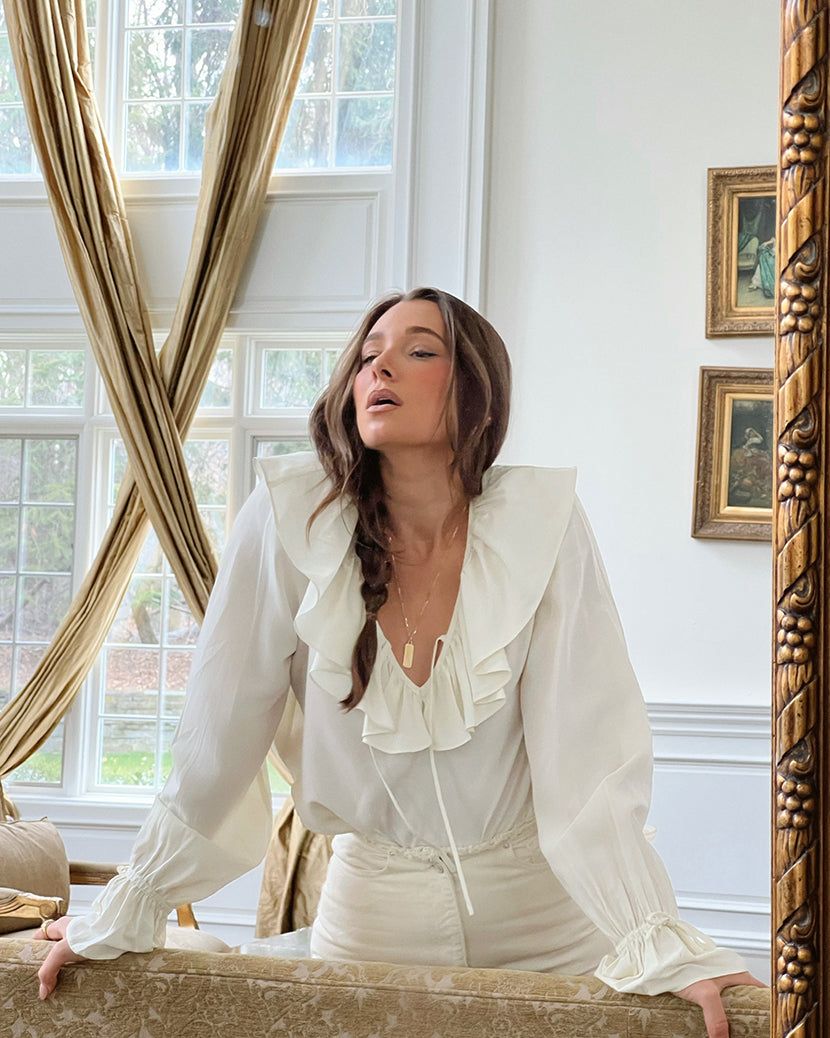 Ruffle Poplin Blouse sold by WeWoreWhat product image thumbnail 4