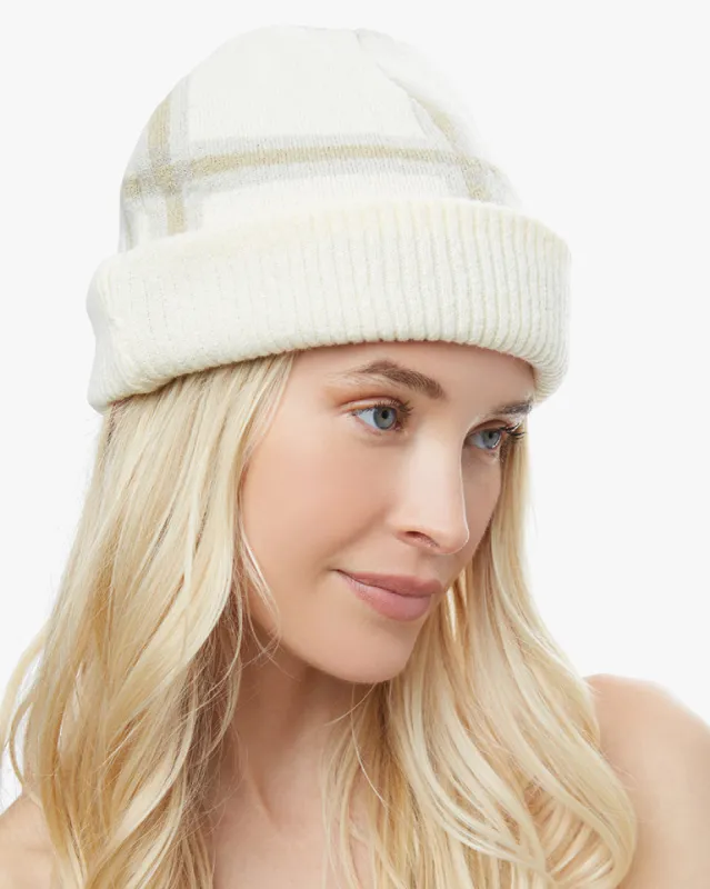 Oversized Plaid Beanie sold by WeWoreWhat