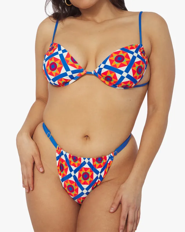 Adjustable Ruched Mosaic Bikini Bottom sold by WeWoreWhat
