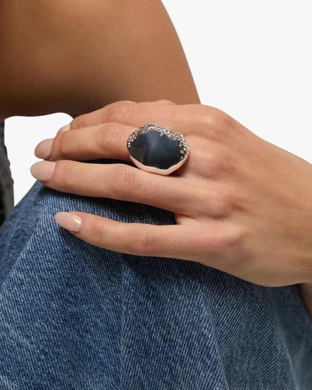 Hammered Crystal Ring sold by WeWoreWhat