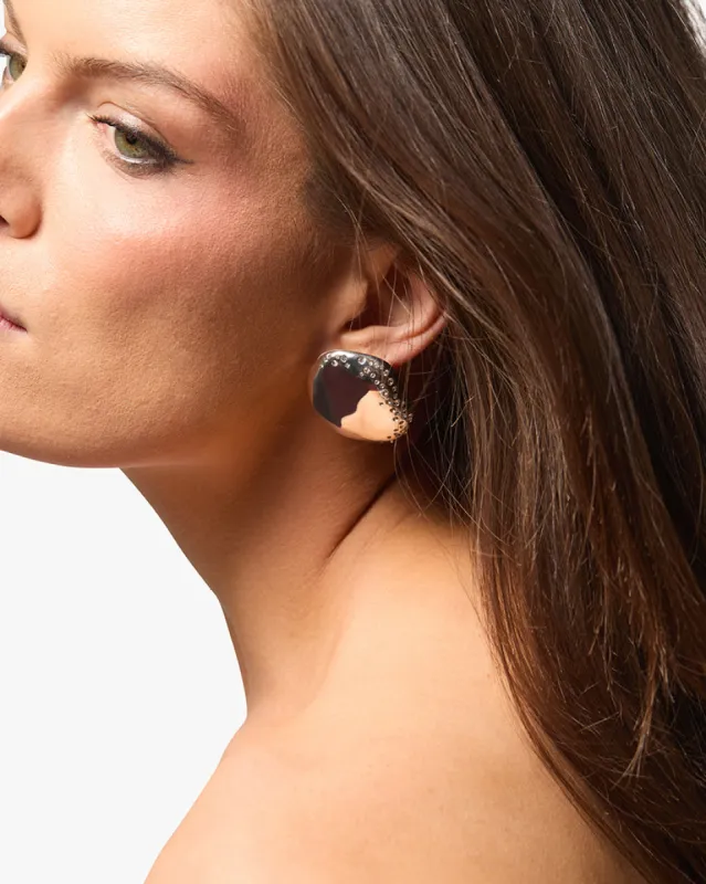 Hammered Crystal Stud Earring sold by WeWoreWhat