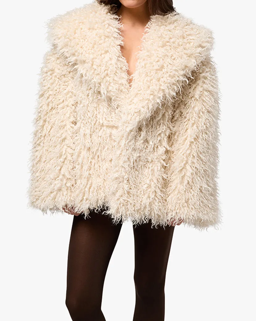 Shawl Collar Faux Fur Coat sold by WeWoreWhat