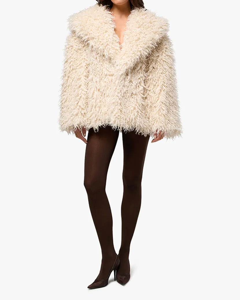 Shawl Collar Faux Fur Coat sold by WeWoreWhat product image thumbnail 3
