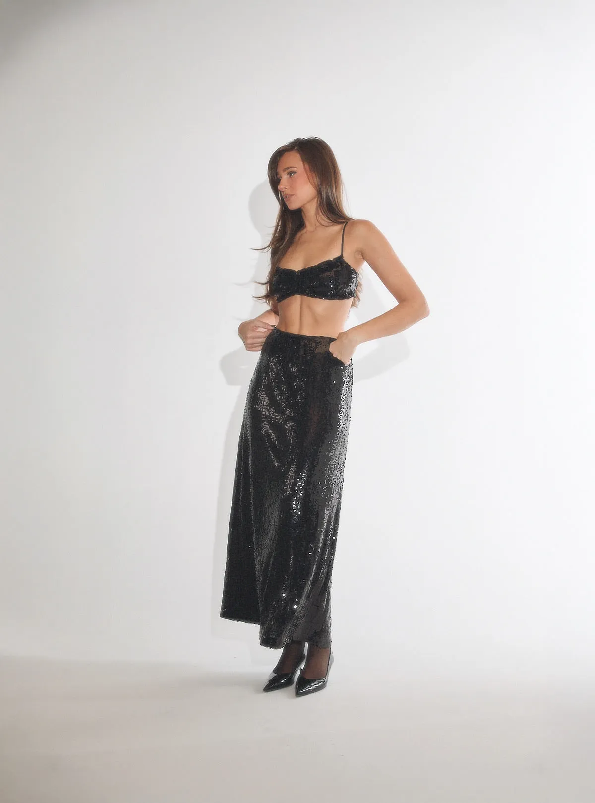Straight Sequin Skirt sold by WeWoreWhat product image thumbnail 3