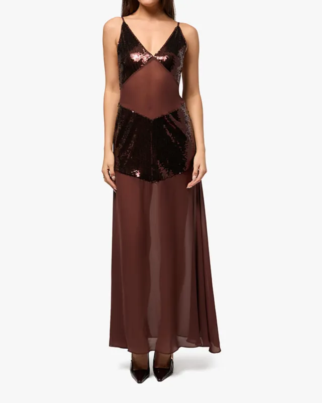 Sheer Panel Maxi Dress sold by WeWoreWhat