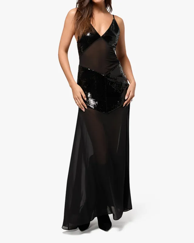 Sheer Panel Maxi Dress sold by WeWoreWhat