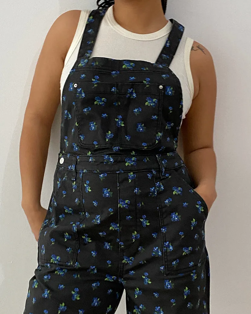 Slouchy Watercolor Ditsy Slit Overalls sold by WeWoreWhat product image thumbnail 5