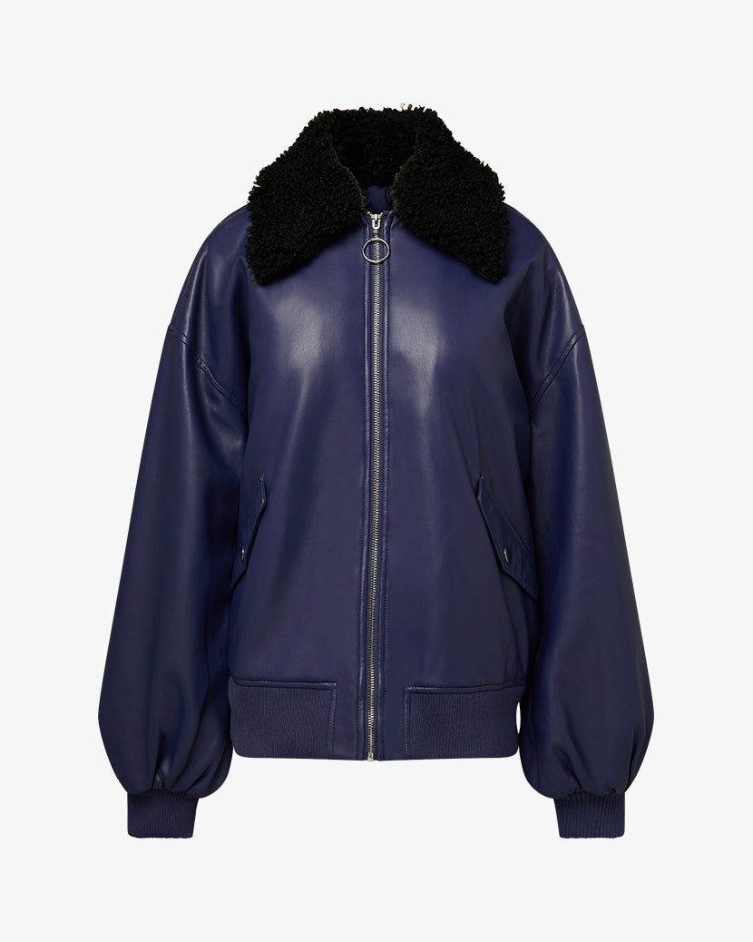 Faux Sherpa Collar Bomber Jacket sold by WeWoreWhat product image thumbnail 2