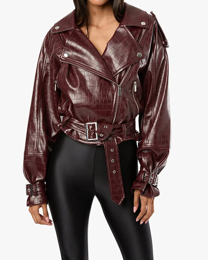 Cropped Moto Jacket sold by WeWoreWhat