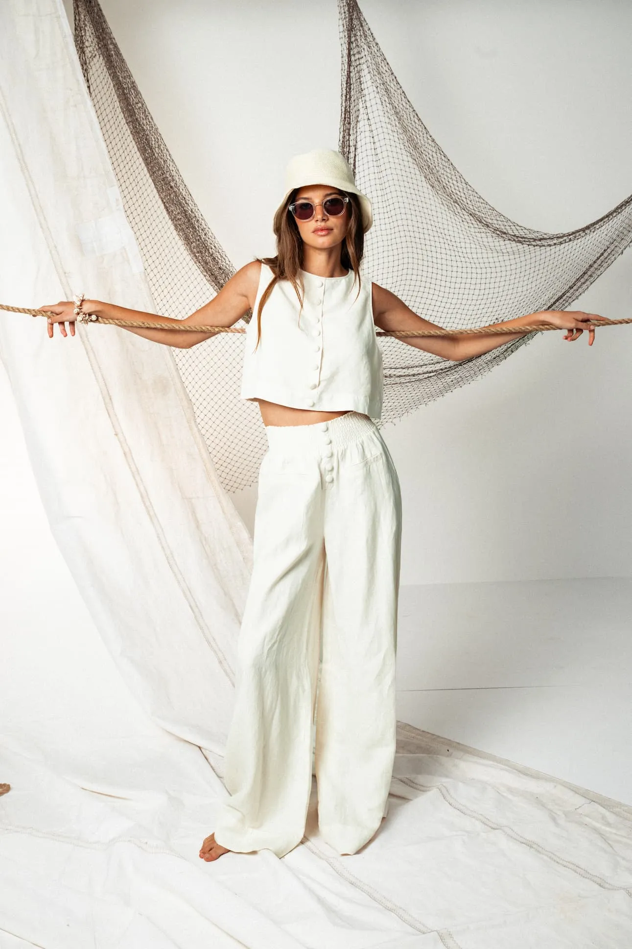 Button Front Palazzo Pant sold by WeWoreWhat product image thumbnail 3