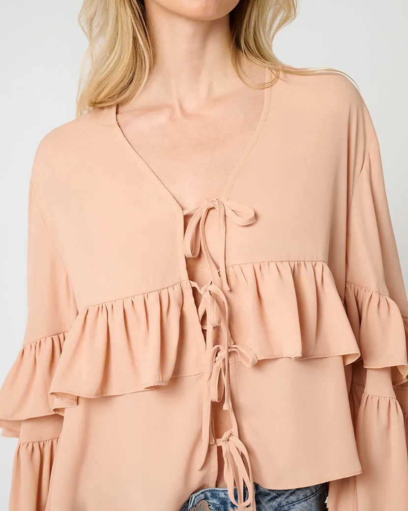 Ruffle Tie Front Top sold by WeWoreWhat product image thumbnail 5