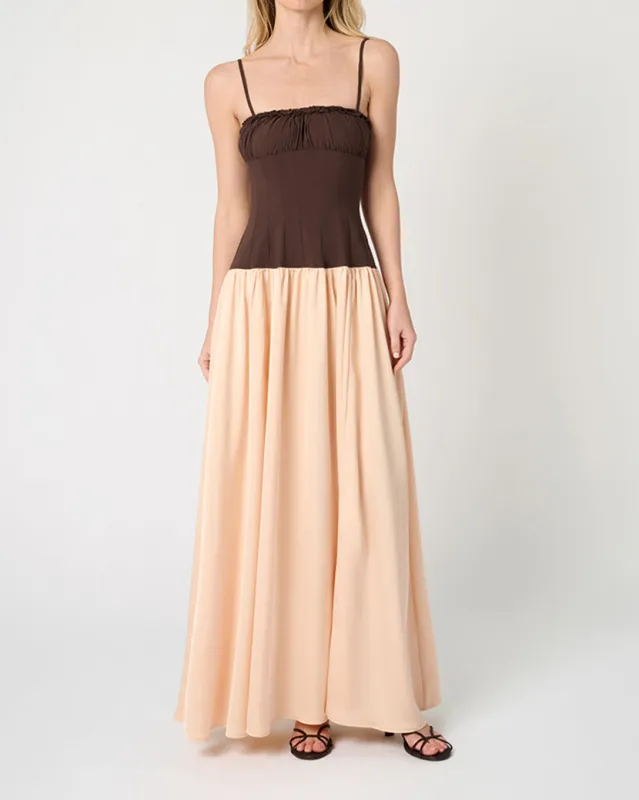 Ruffle Corset Maxi Dress sold by WeWoreWhat