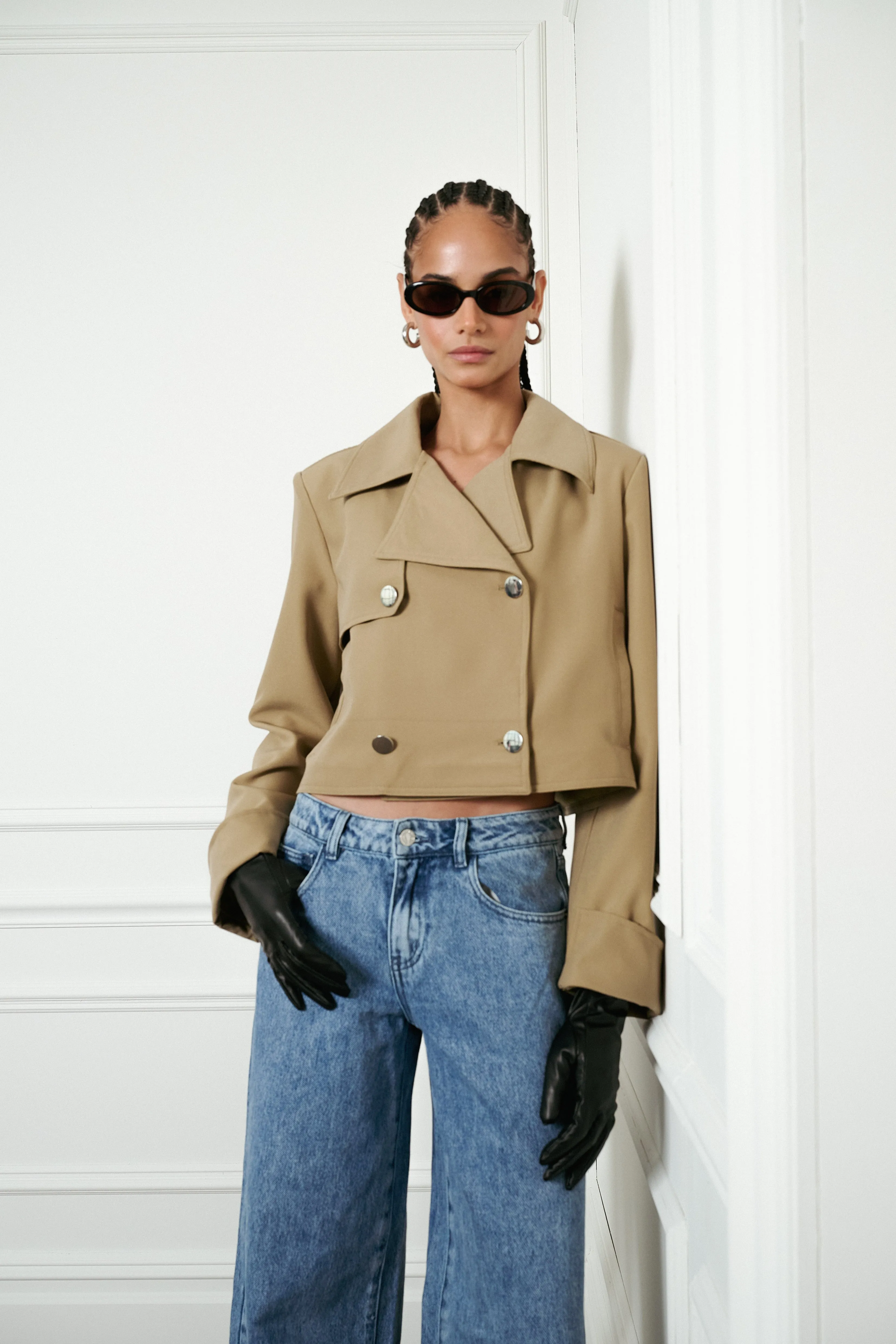 Cropped Trench Coat sold by WeWoreWhat product image thumbnail 3