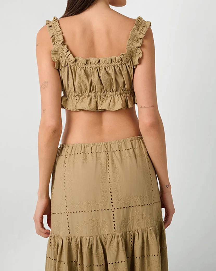 Ruffle Button Crop Top sold by WeWoreWhat product image thumbnail 5