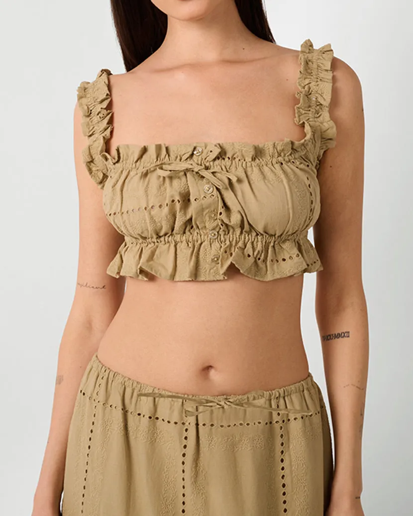 Ruffle Button Crop Top sold by WeWoreWhat product image thumbnail 4
