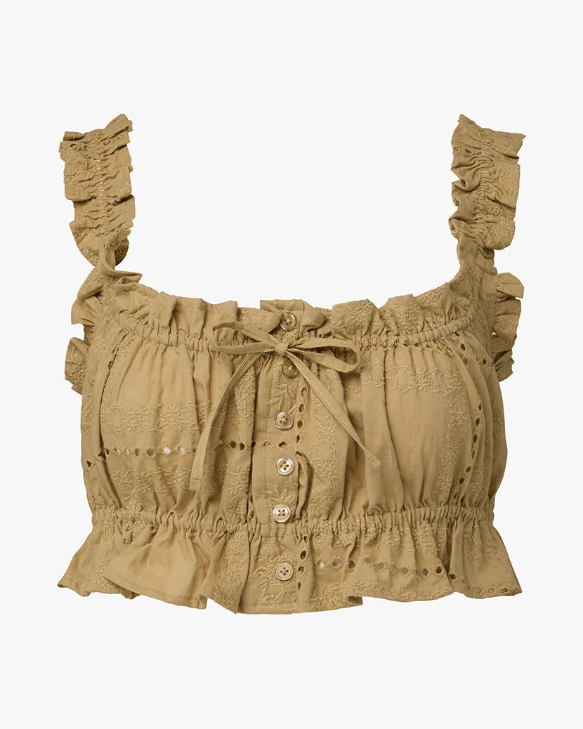 Ruffle Button Crop Top sold by WeWoreWhat product image thumbnail 2