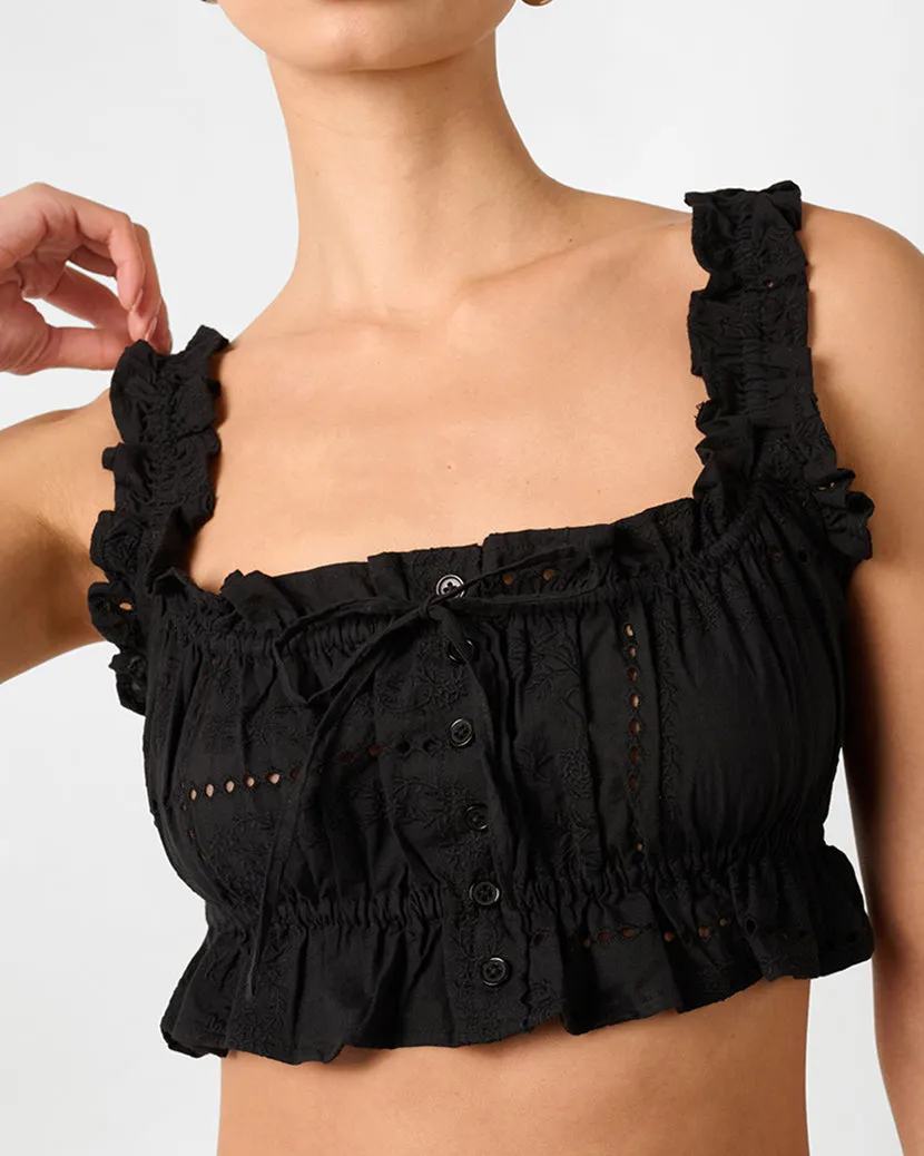 Ruffle Button Crop Top sold by WeWoreWhat product image thumbnail 5