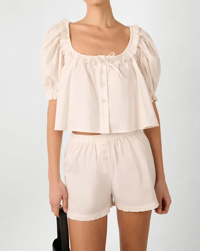 Puff Sleeve Button Up Top made by WeWoreWhat