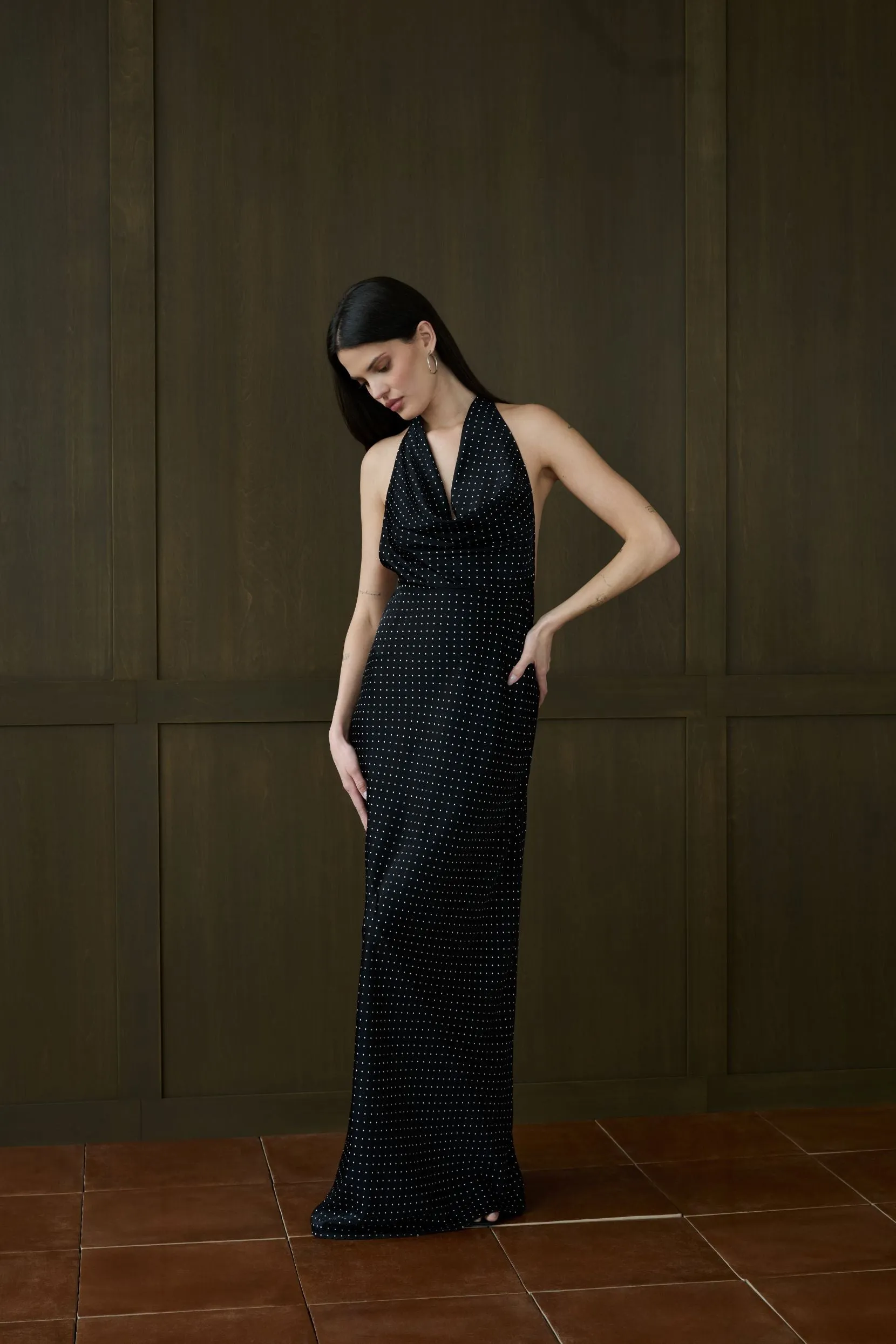 Cowl Halter Maxi Dress sold by WeWoreWhat product image thumbnail 3