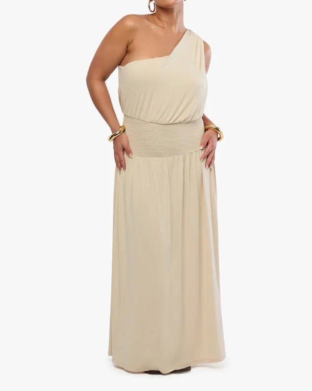 One Shoulder Maxi Dress sold by WeWoreWhat