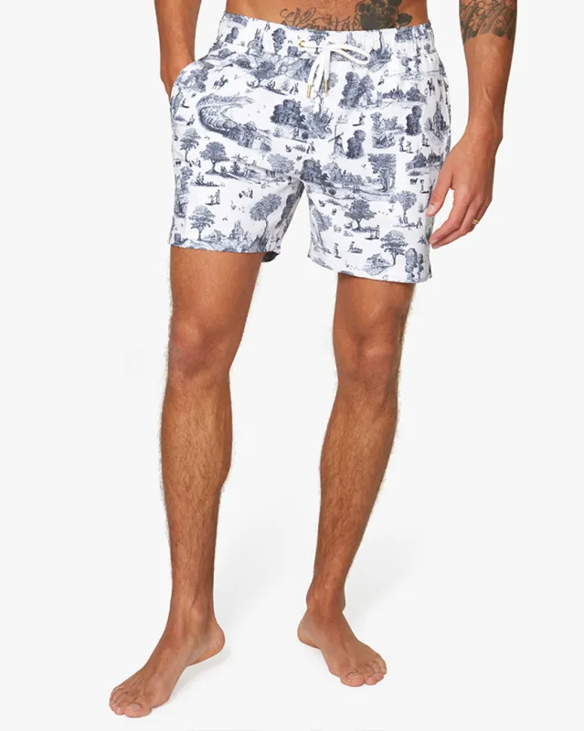 Boyfriend Vintage Toile Swim Bottoms sold by WeWoreWhat