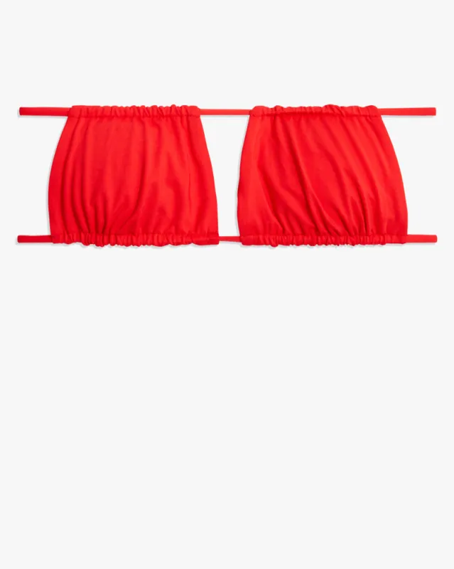 Ruched Bandeau Bikini Top sold by WeWoreWhat