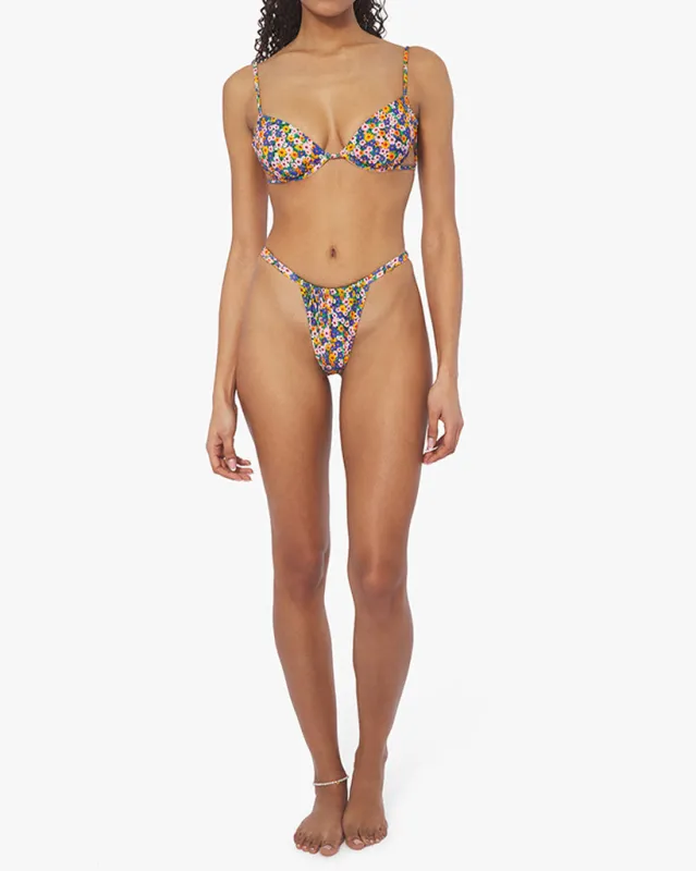 Ruched Underwire Micro Wildflowers Bikini Top sold by WeWoreWhat