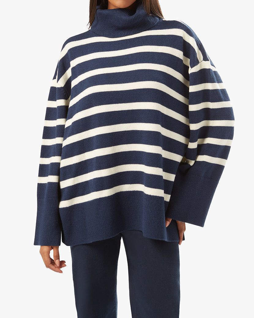Striped Turtleneck Sweater sold by WeWoreWhat