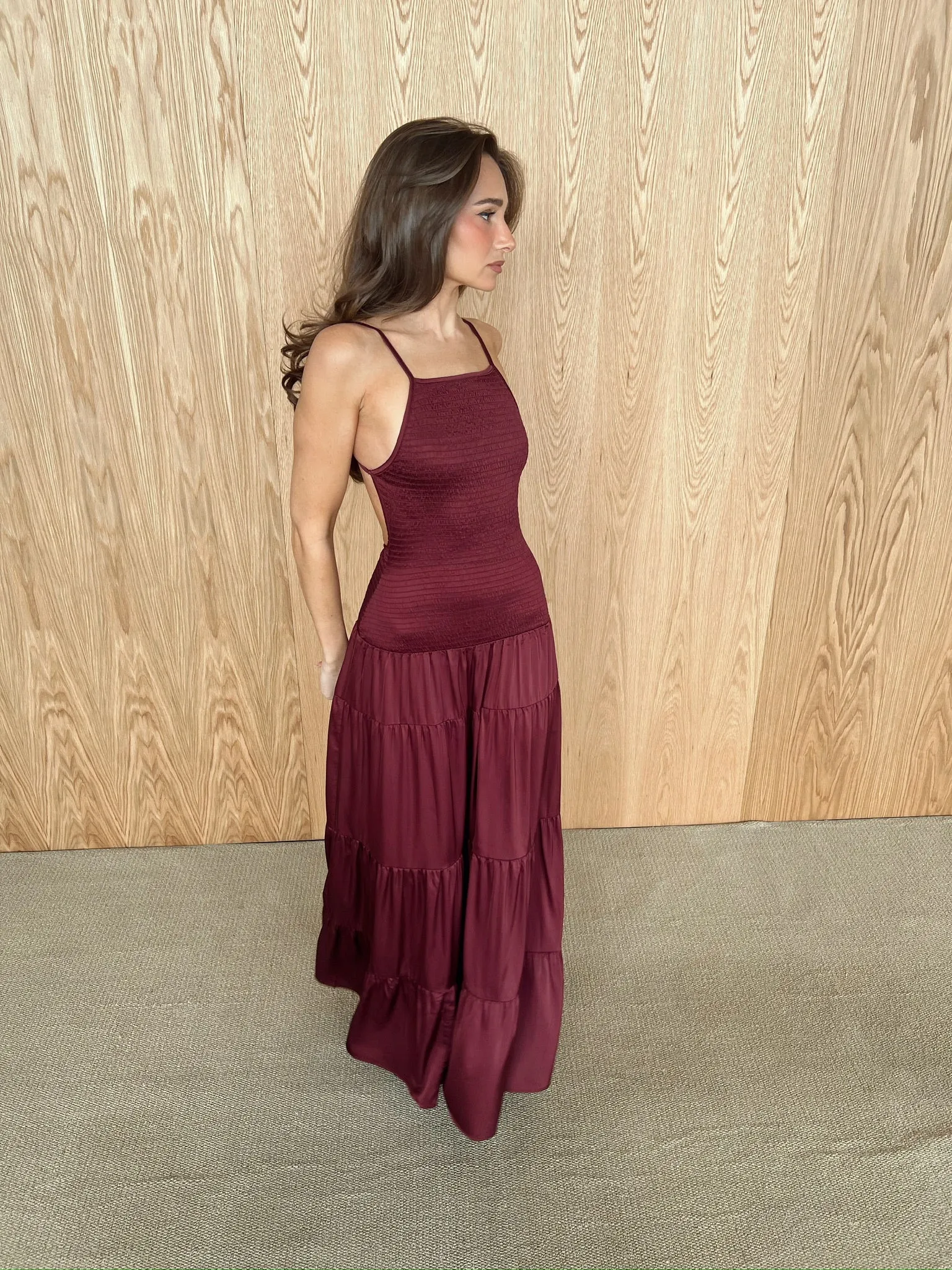 Smocked Drop Waist Maxi Dress sold by WeWoreWhat product image thumbnail 3