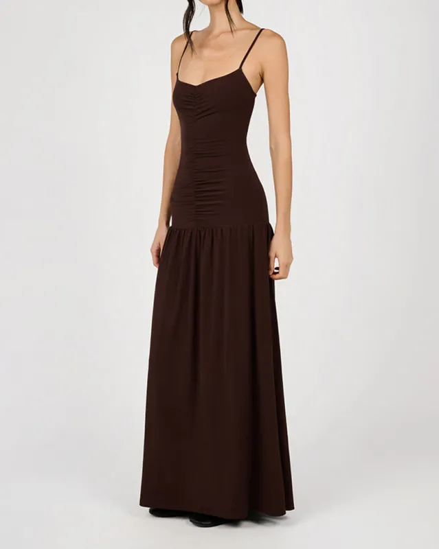 Ruched Front Scoop Maxi Dress sold by WeWoreWhat