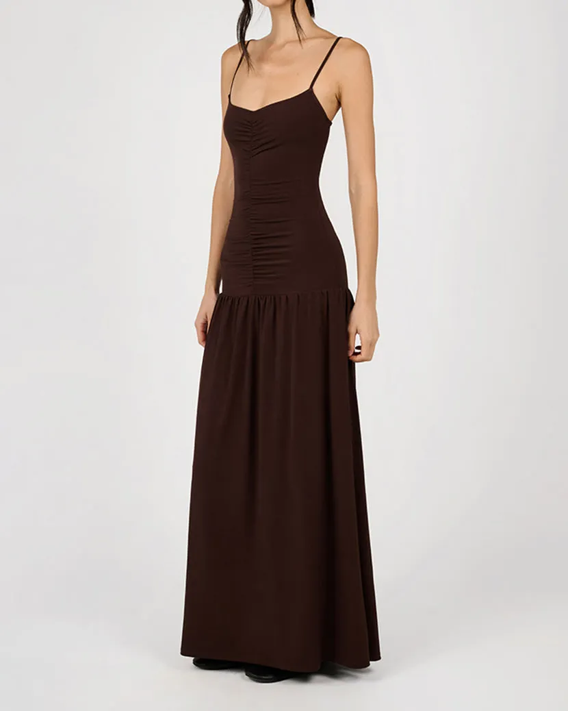 Ruched Front Scoop Maxi Dress sold by WeWoreWhat
