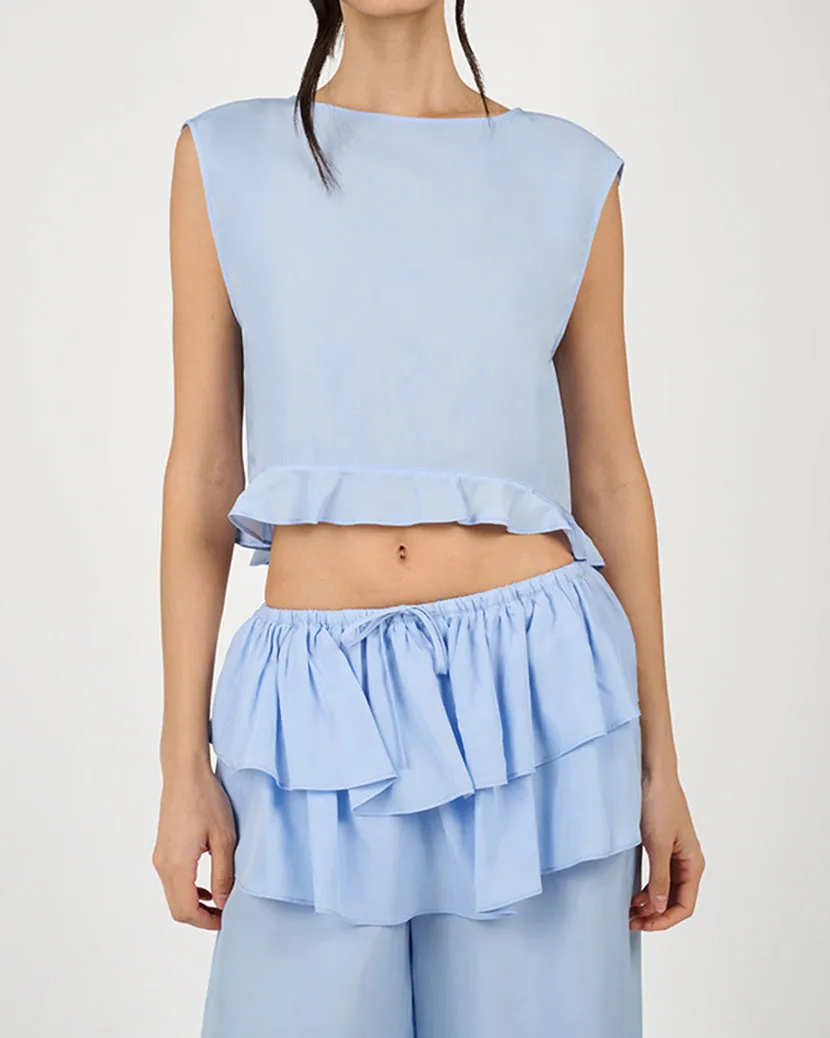 Boat Neck Ruffle Top sold by WeWoreWhat