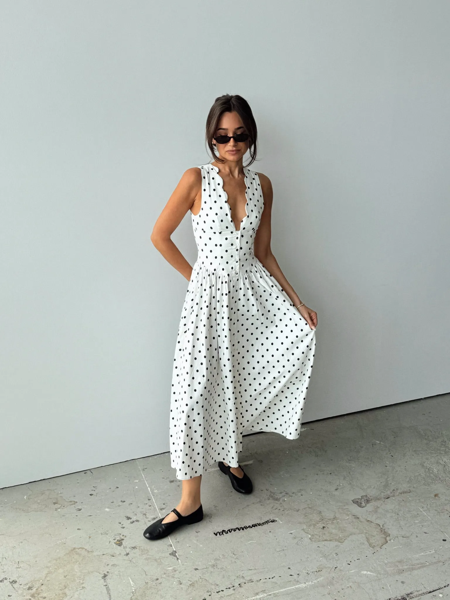 Button Front Scallop Dress sold by WeWoreWhat product image thumbnail 3