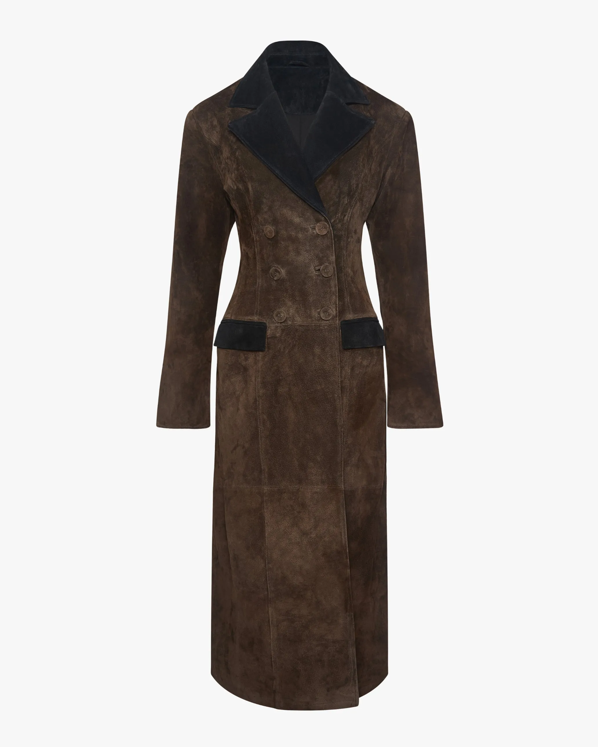 Premium Double Breasted Suede Coat sold by WeWoreWhat product image thumbnail 3