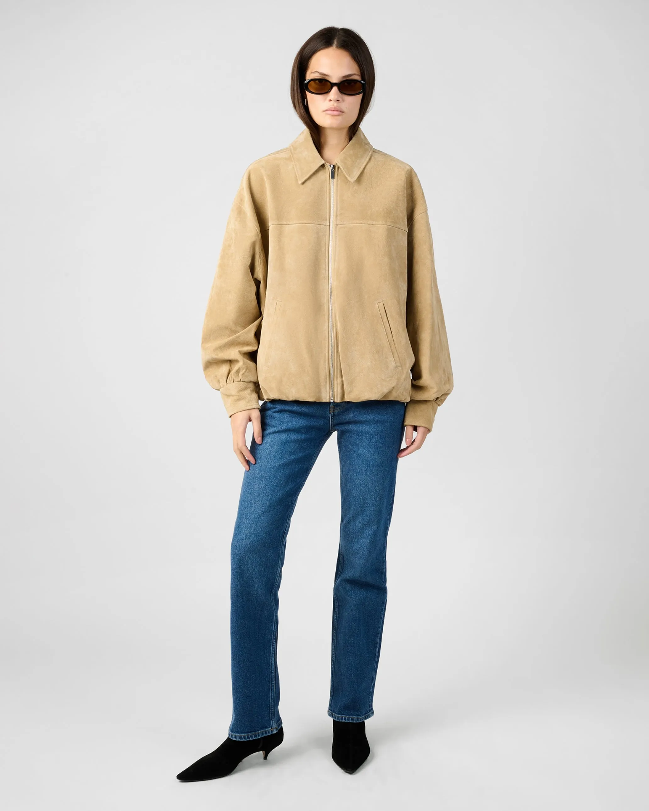 Premium Suede Bomber Jacket sold by WeWoreWhat product image thumbnail 4