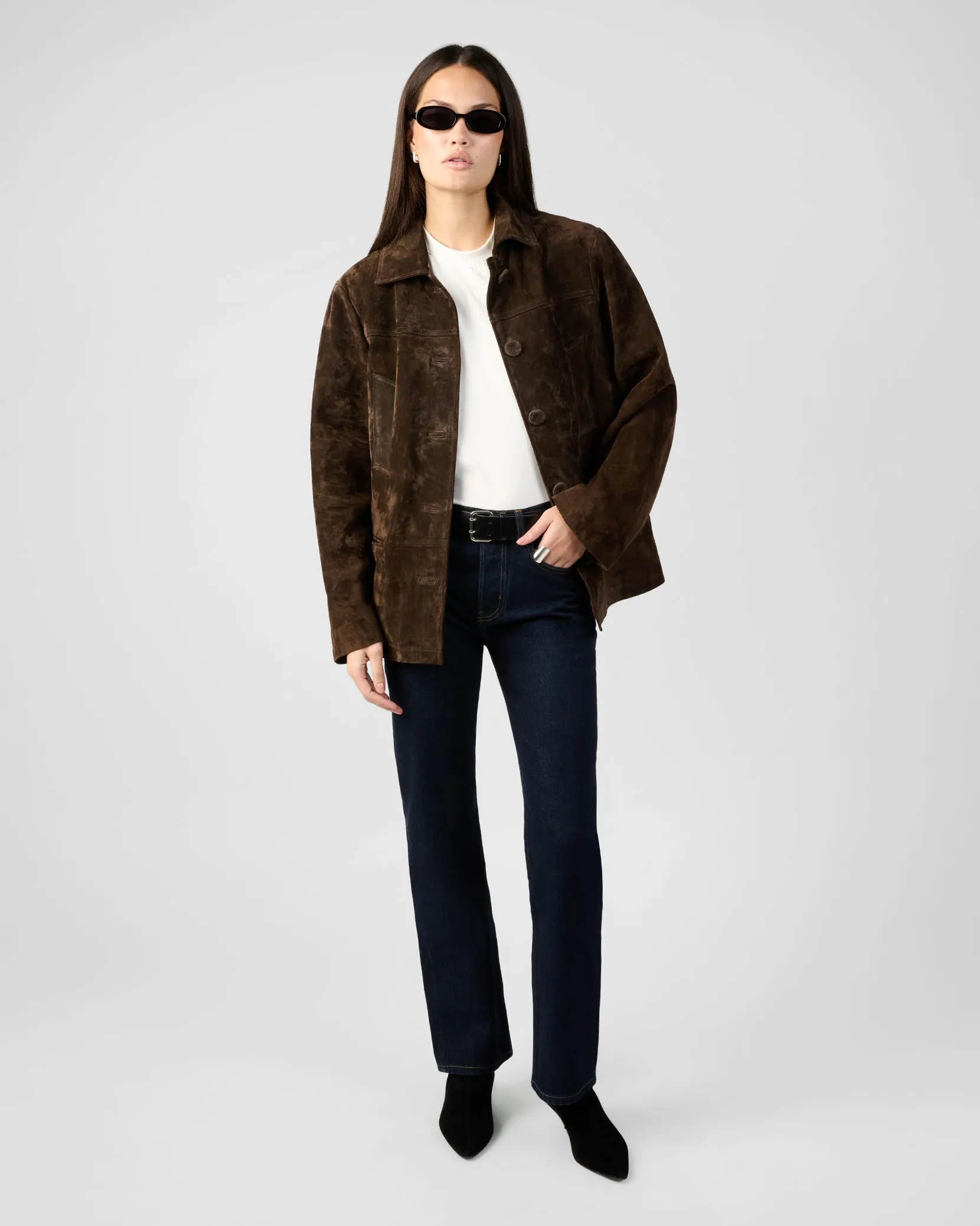 Premium Suede Button Front Jacket sold by WeWoreWhat product image thumbnail 4