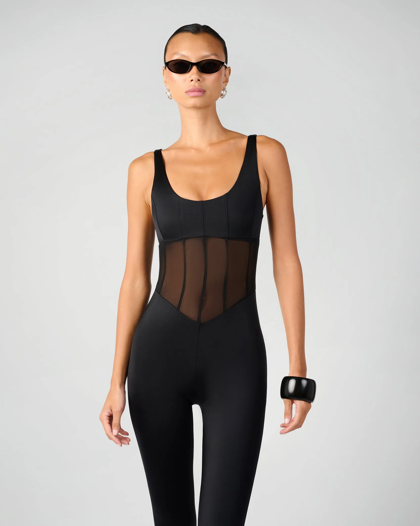 Spandex Sheer Panel Bodysuit sold by WeWoreWhat product image thumbnail 4