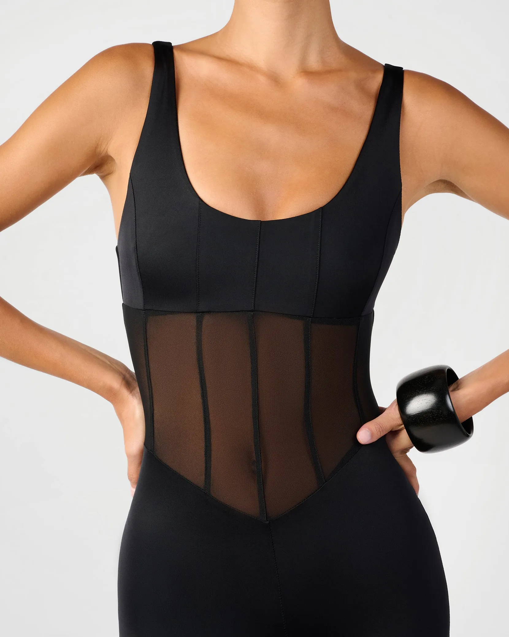 Spandex Sheer Panel Bodysuit sold by WeWoreWhat product image thumbnail 5