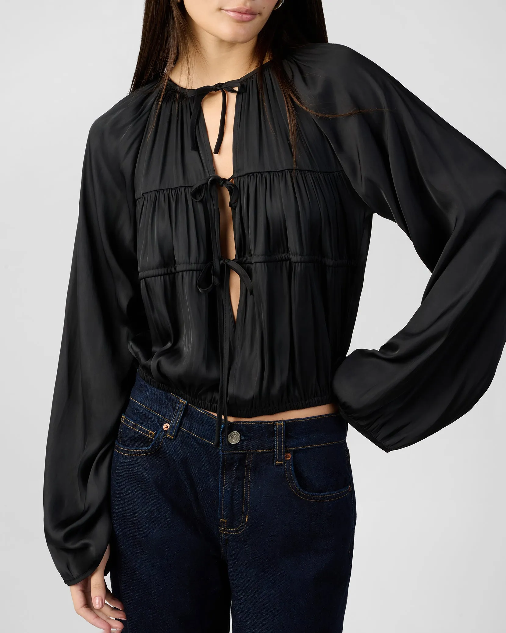 Cocoon Sleeve Front Tie Top sold by WeWoreWhat product image thumbnail 5