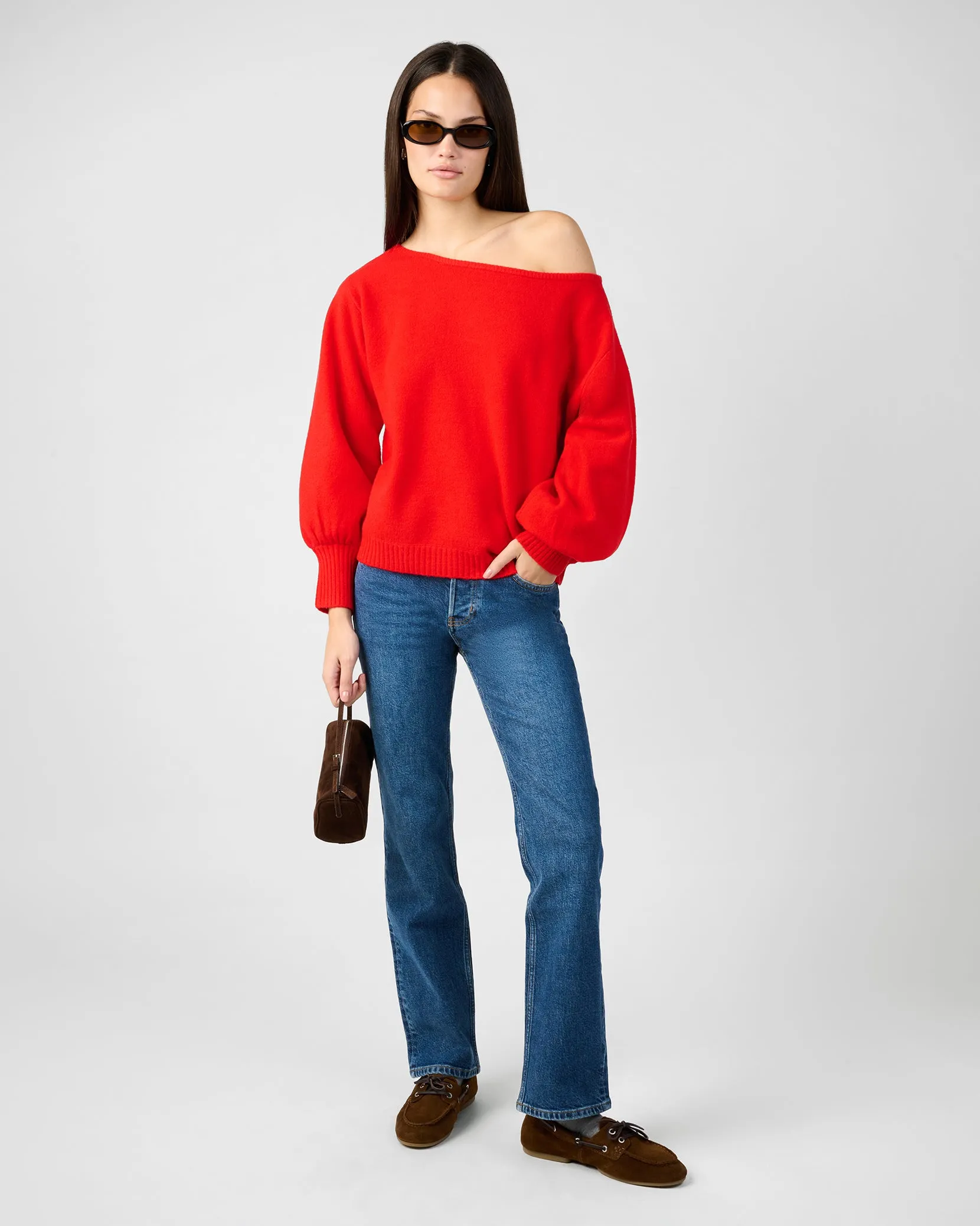 Off The Shoulder Balloon Sleeve Sweater sold by WeWoreWhat product image thumbnail 4