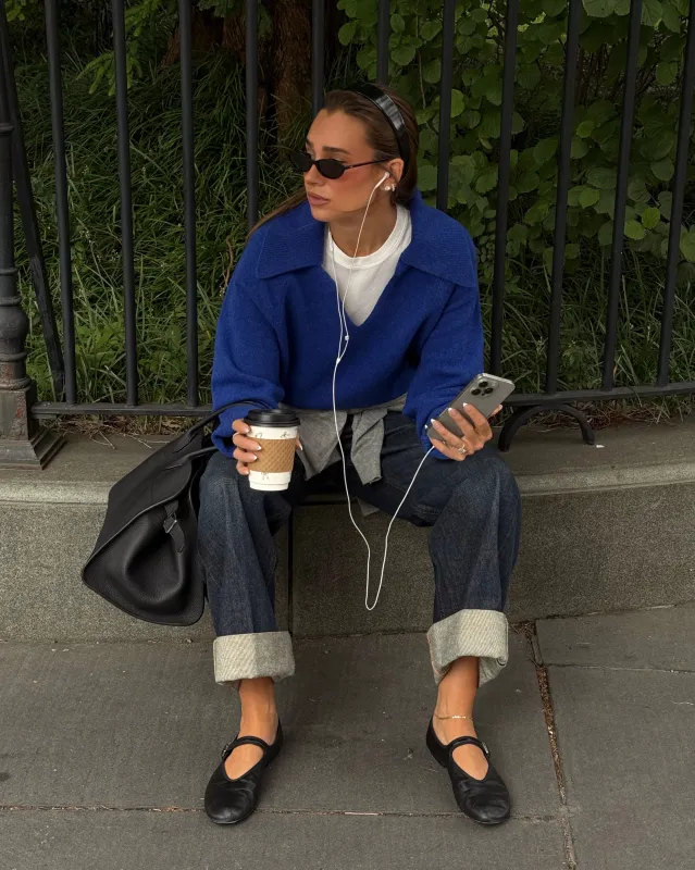 Collar V Neck Sweater sold by WeWoreWhat