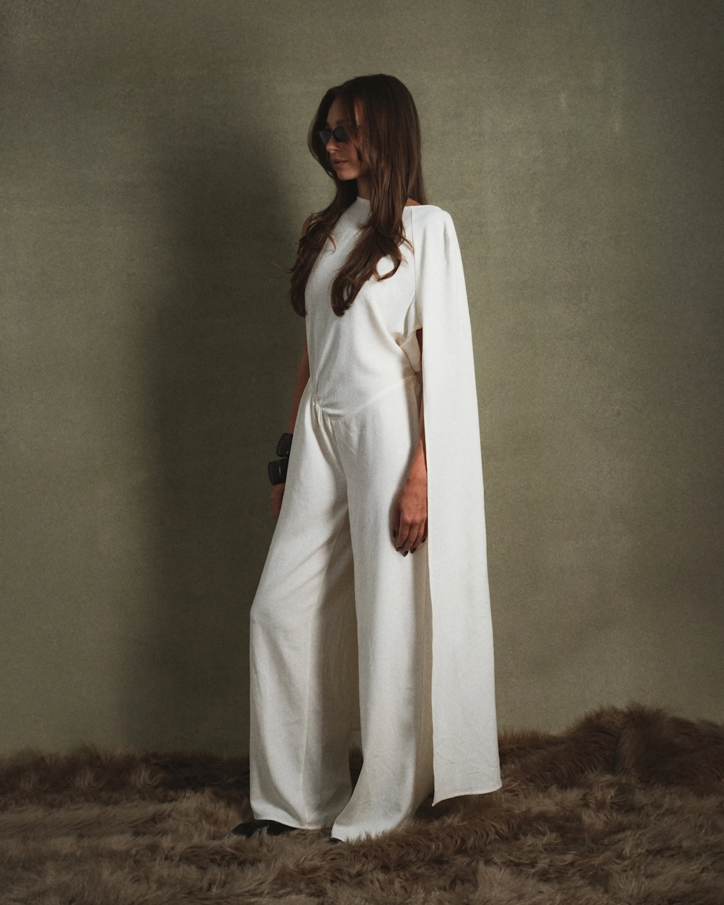 Draped Dolman Sleeve Jumpsuit sold by WeWoreWhat