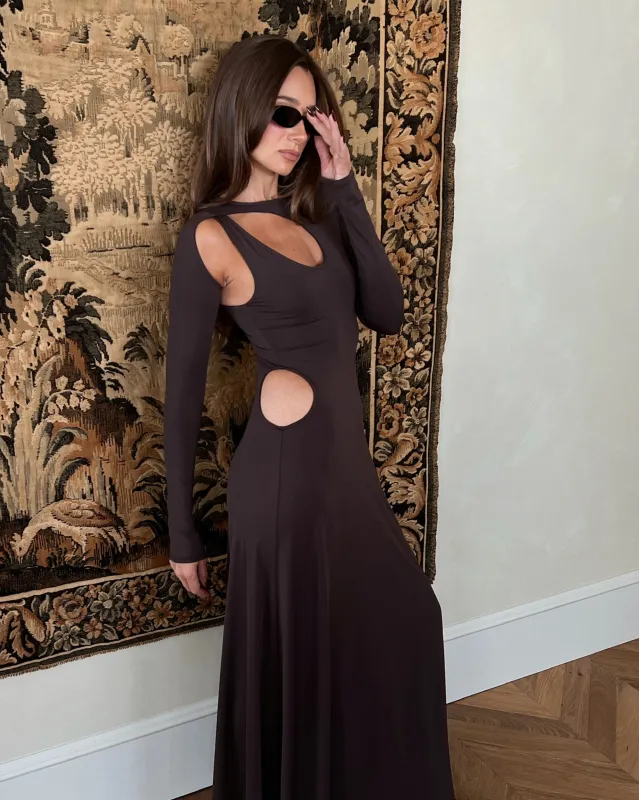 Cut Out Long Sleeve Maxi Dress sold by WeWoreWhat
