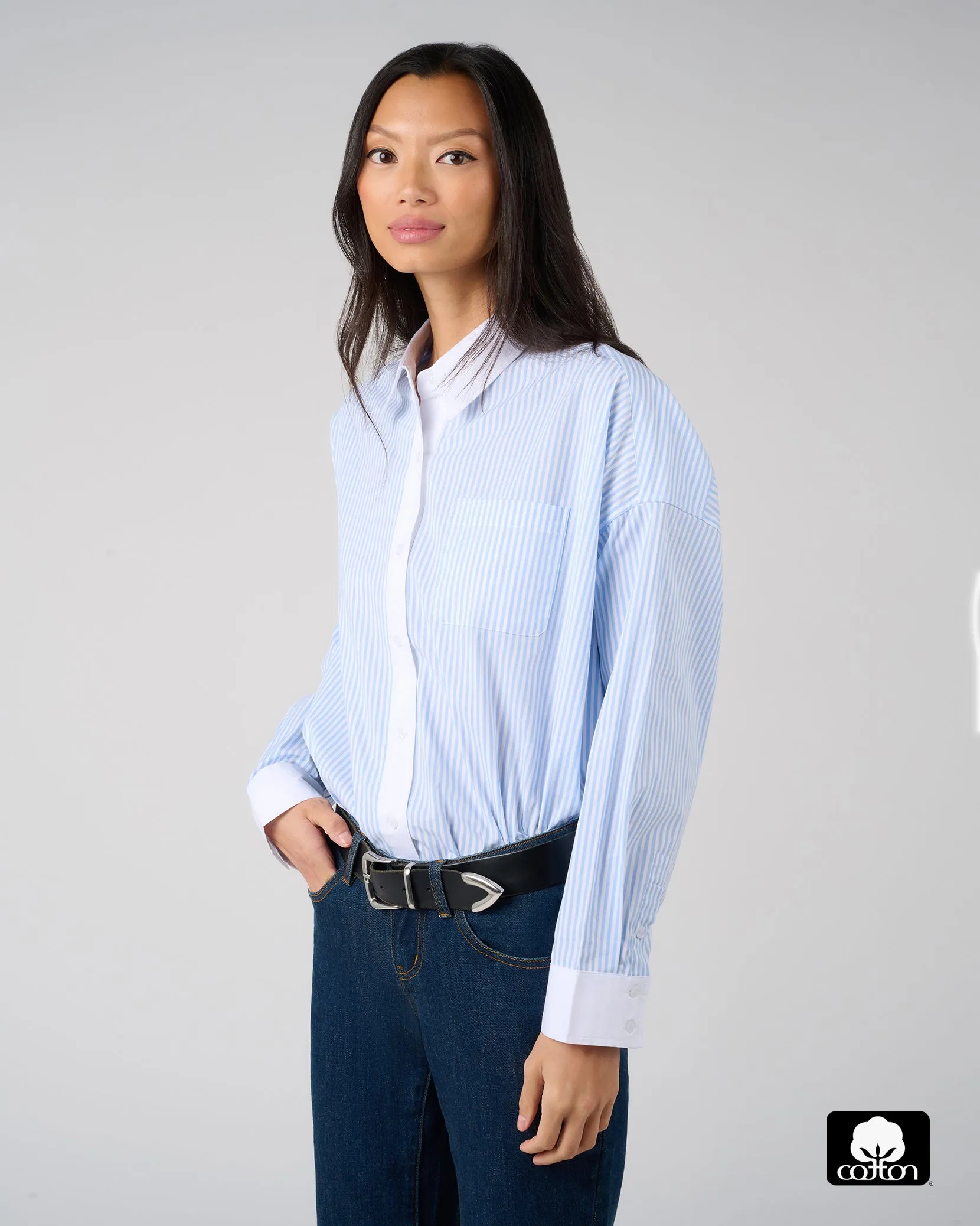 Cropped Button Front Shirt sold by WeWoreWhat product image thumbnail 2